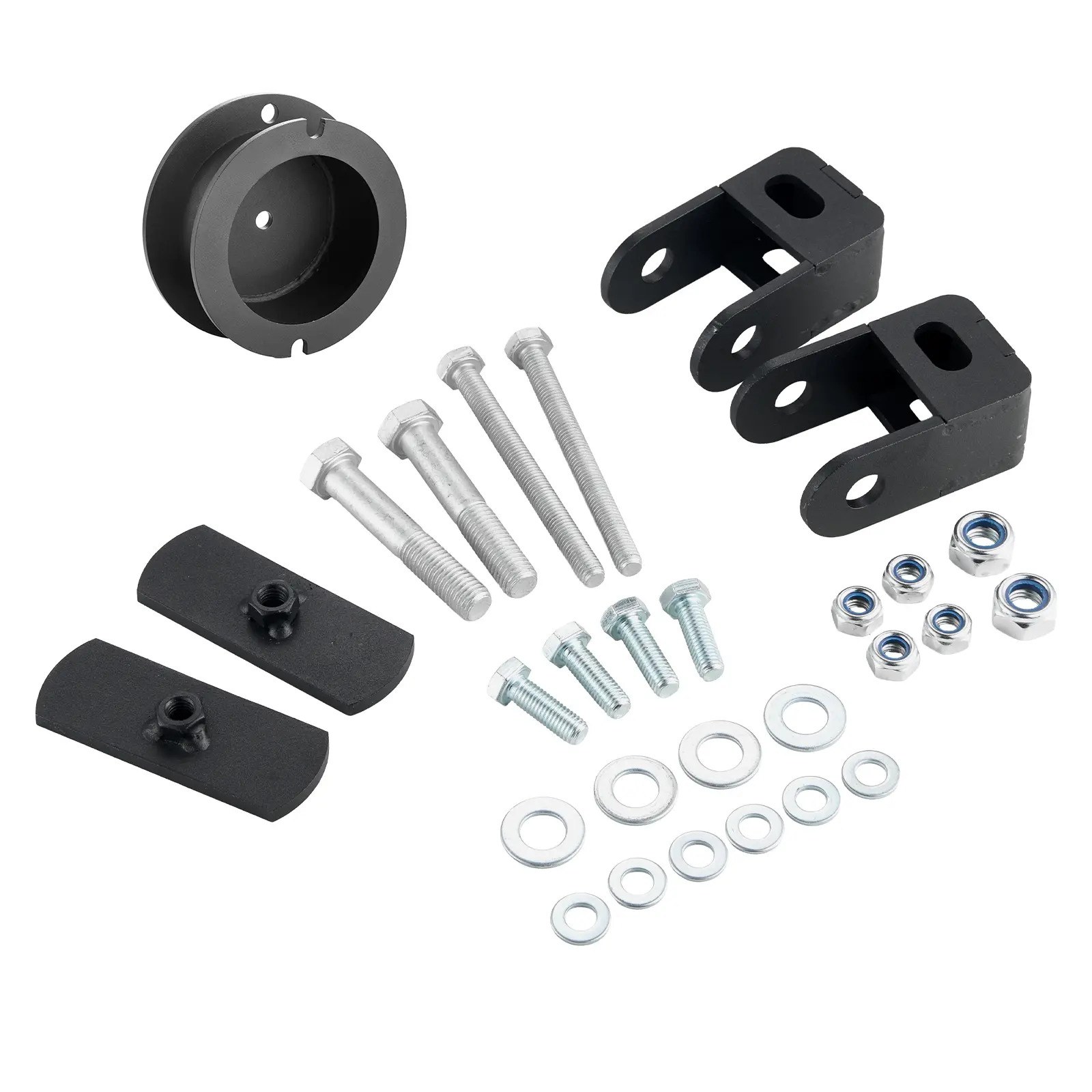 2.5 Inch Front Leveling Lift Kit for 2014-2023 Dodge Ram 2500 4WD, 2013-2023 Ram 3500 4WD, Chassis Level Kit with Coil Spring Spacers & Shock Relocation Brackets, Steel Suspension Leveling Kit