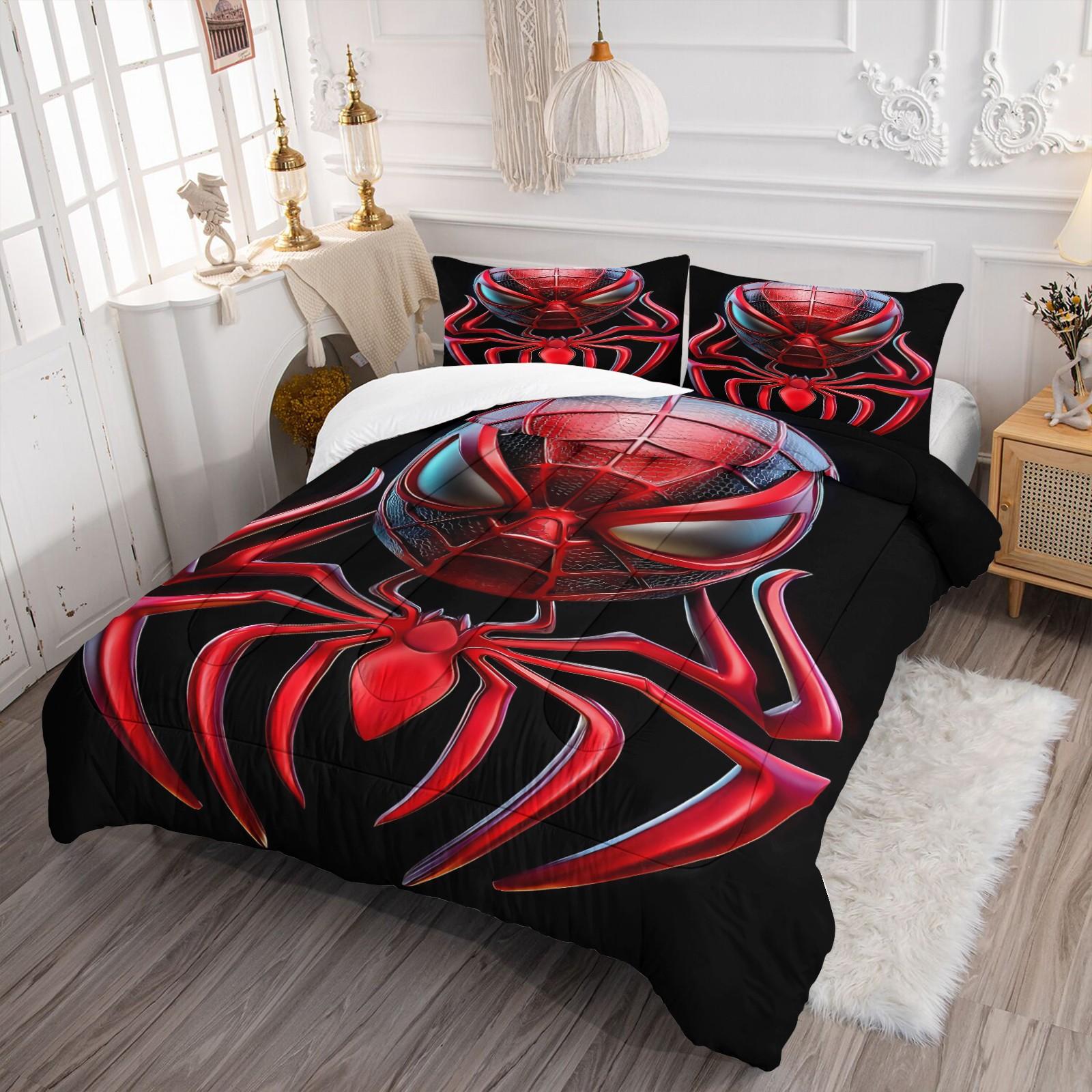 Spider-Man Patterned Bedding Set, Including 1 Duvet Cover And 1 Or 2 Pillowcases Without Pillow Inserts, Bedroom Decoration Gift