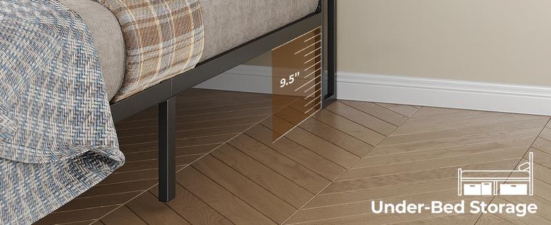 FUSOU RGB LED Headboard Bed with Charging Station, [FRAME ONLY NO MATTRESS], Upholstered Platform Bed Frame with 2 Storage Drawers, 2 USB & 2 AC Outlets, No Box Spring Needed, Black, Full Size ,Queen Size