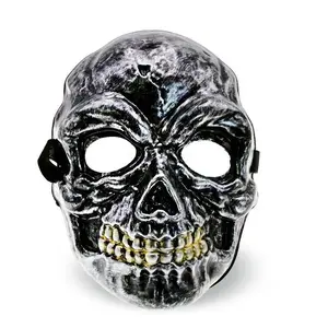 Halloween Horror Skull PVC Mask Black Bloody Ghost Mask Horror Skull Head  Cosplay Skeleton Disguise Mask