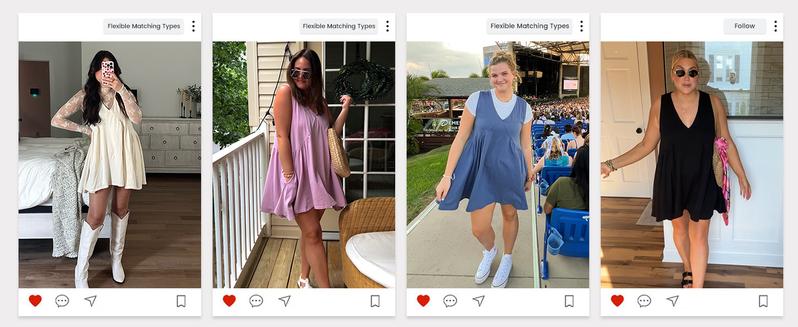 Yeokou Women's A-Line Sleeveless Mini Dress with Pockets V-neck Casual Loose Fit Sundress for Womenswear Comfortable Stretchy Material