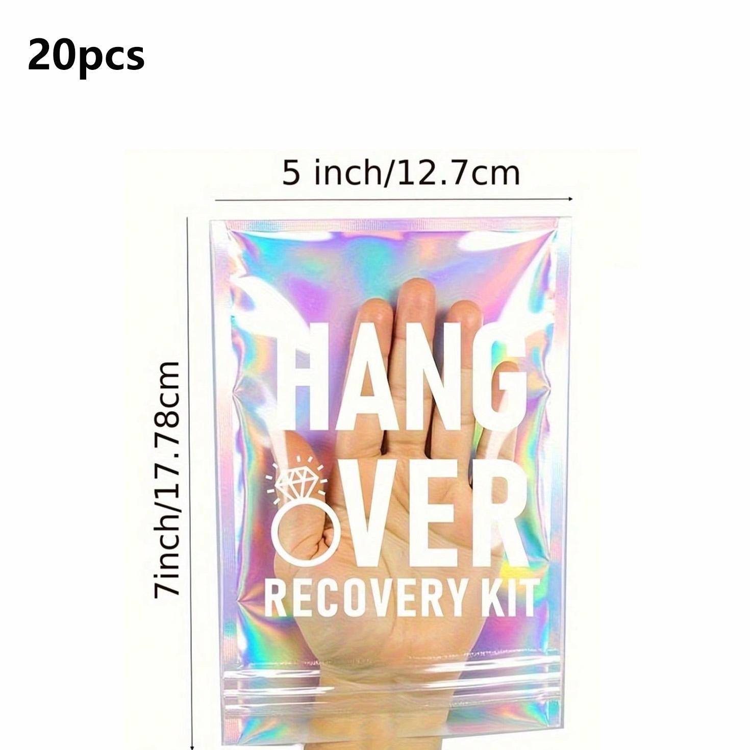 5/8/10/15/20pcs Hangover Recovery Kit, Self-Care Set, Pre-Printed Holographic Re-Sealable Bag, Perfect for Parties, Weddings, Birthdays
