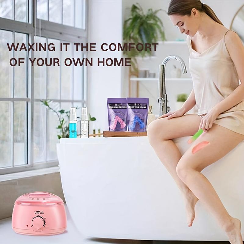 Viilife 6-Piece Hair Removal Wax Set Pink Wax Ball for Face Eyebrows Body Brazilian Lines 43 Accessories Home Salon Grade Hot Melt Wax Set - Cosmetic