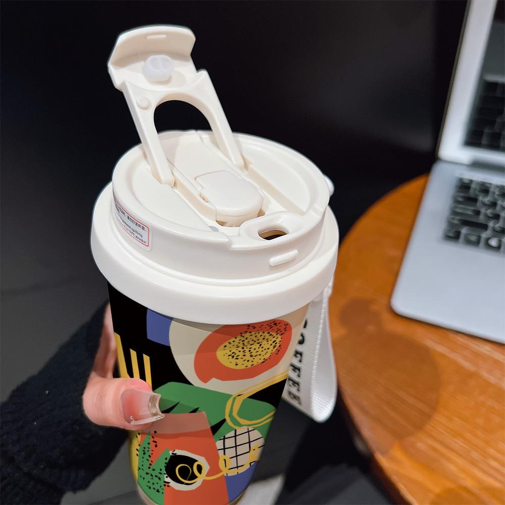 Abstract Graffiti Coffee Cup, Portable Dual Drink Insulated Tumbler, Keeps Hot/cold, Stylish, Ideal for Office, Travel, Sports, Golf