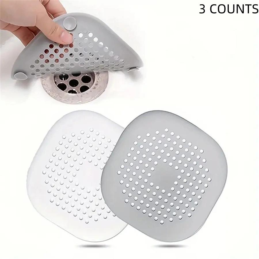 Sink Drain Hair Filter, Silicone Kitchen Odor Eliminator, Bathroom Shower Mesh, 2-Piece Set, Hair Collector for Drains