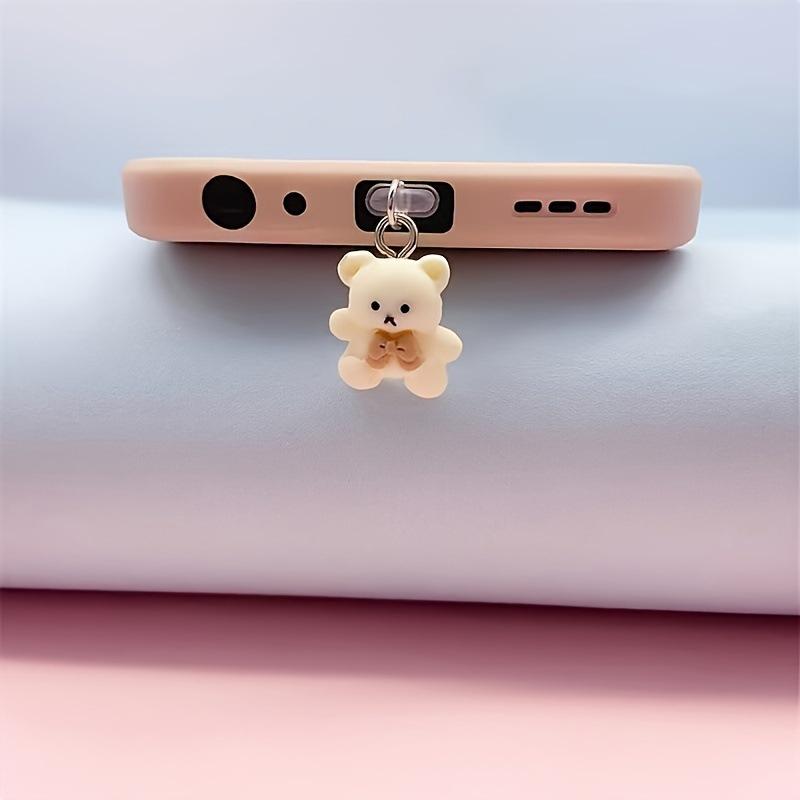 Cute Bear Design Phone Charging Port Dust Plug, 1 Count Anti Dust Plug for Phone, Unique Mobile Phone Accessories for Women & Girls, Phone Charm