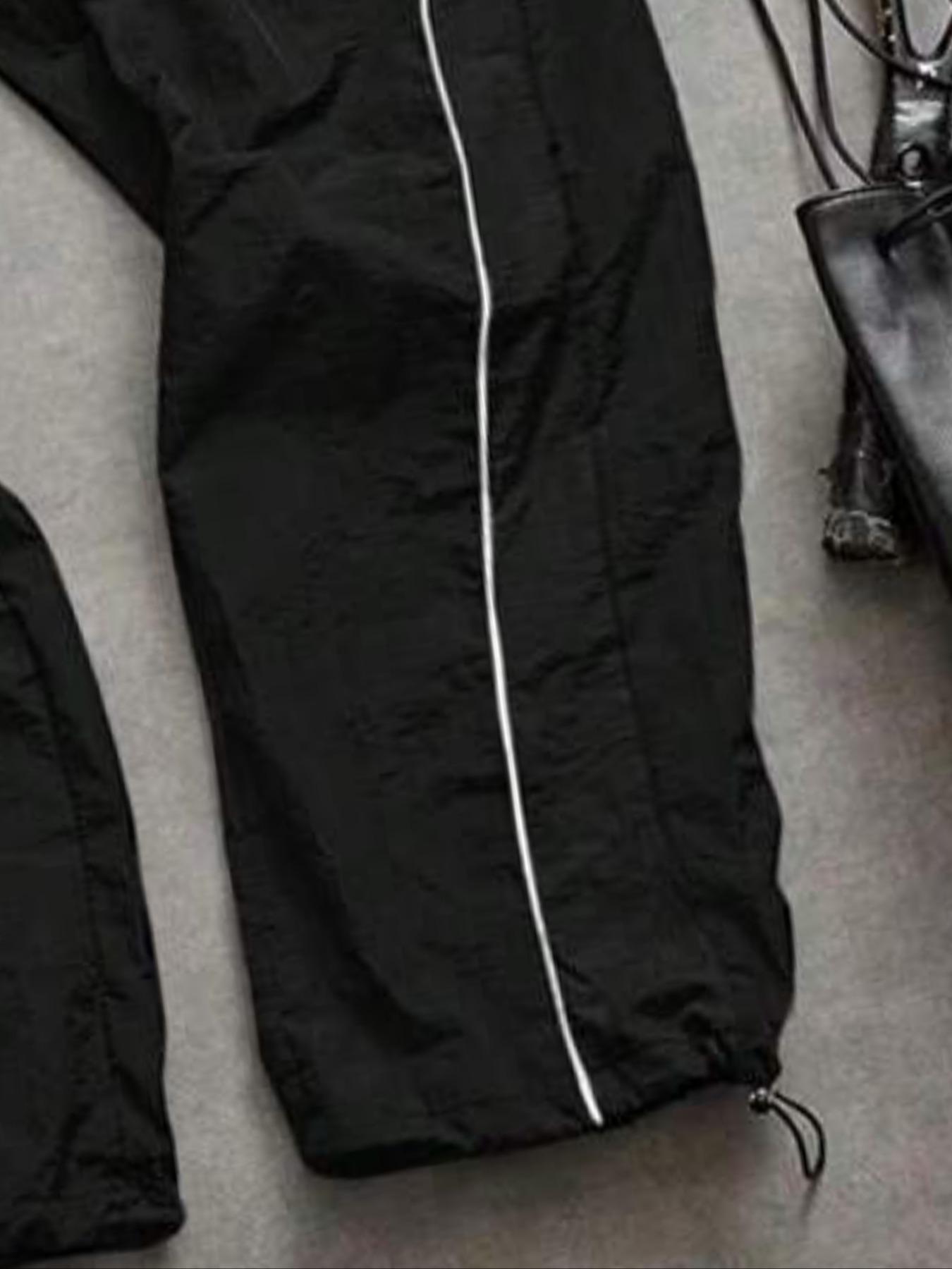 Men's Fashion Casual Sports Pants, Unique Print, Taslon Fabric, Lightweight Breathable, Side Stripes, Drawstring Waist, Adjustable Elastic Cuffs, Athletic Running Pants