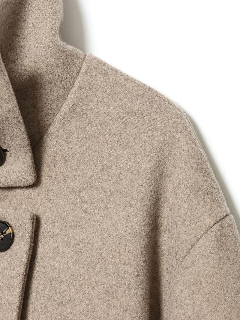 Women's Autumn Winter Stand Collar Wool Blend Jacket, Pure Color Fashion Outerwear, Asymmetrical Button Closure, Casual Lapel Sleeve Coat