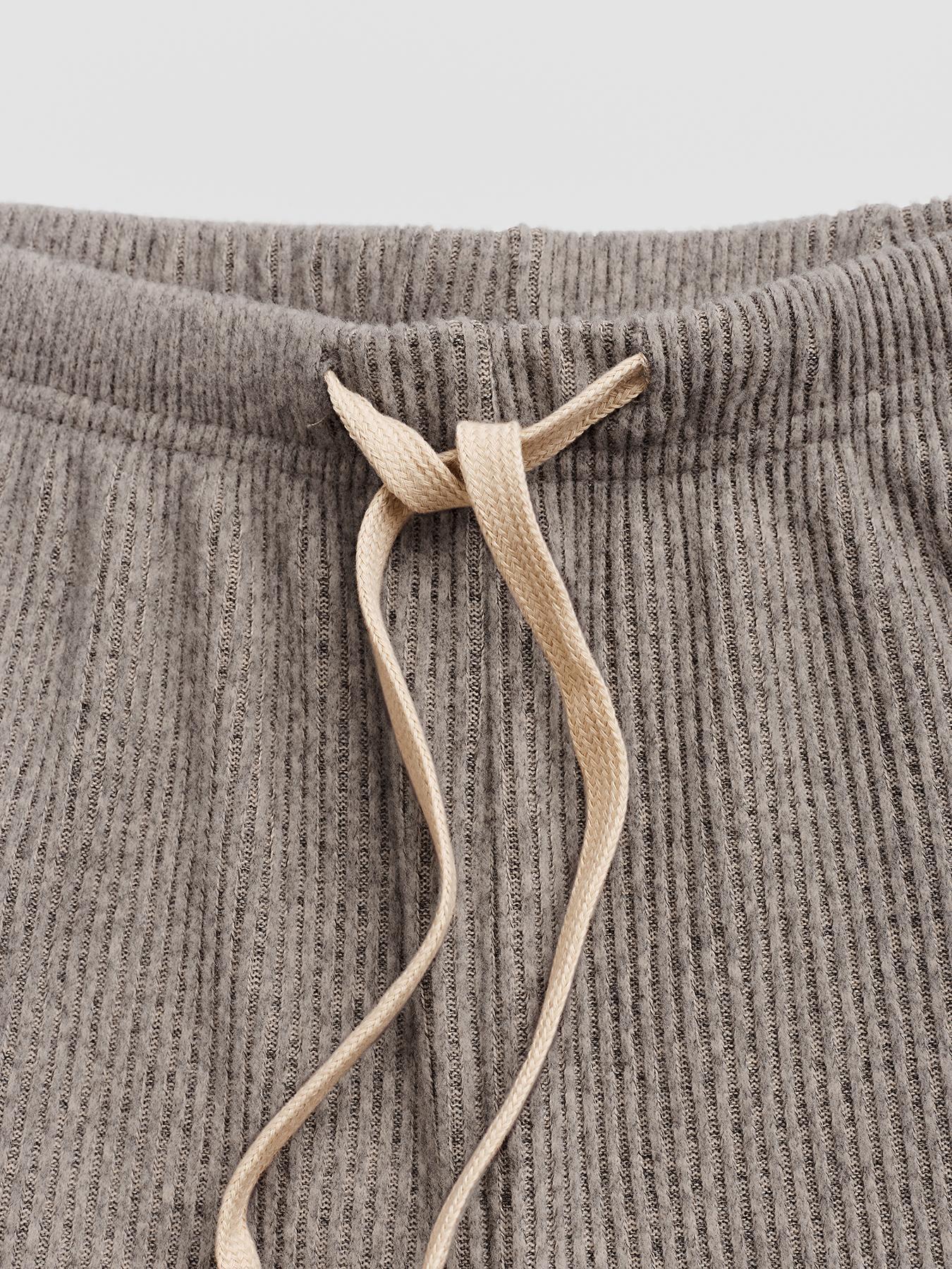 Women's Two-Piece Set, Comfortable Round Neck Long Sleeve Knit Sweater Set, High Waist Versatile Wide Leg Pants, Perfect for Daily Wear