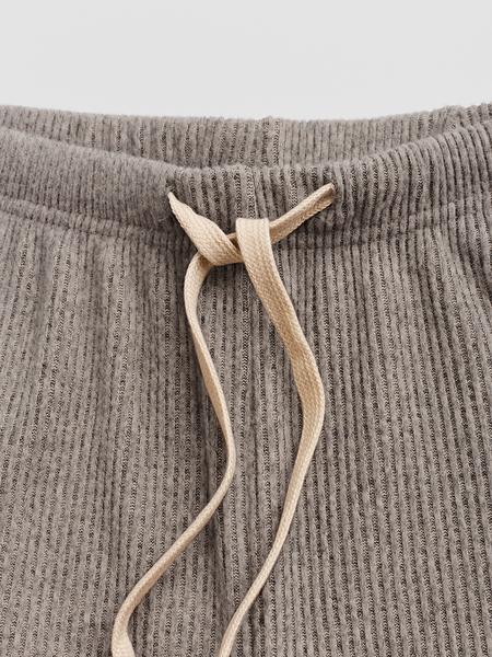 Women’s Casual Comfortable Round Neck Long Sleeve Knit Sweater Set with Pockets, High-Waisted Wide-Leg Pants, Perfect for Daily Wear