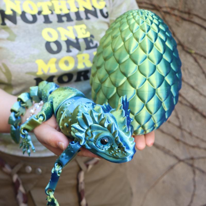 2pcs 3D Printed Animal Design Lizard Egg Figurine Set, Home Decor Accessories, Lifelike Eyes Design, Perfect Gift for Halloween & Christmas