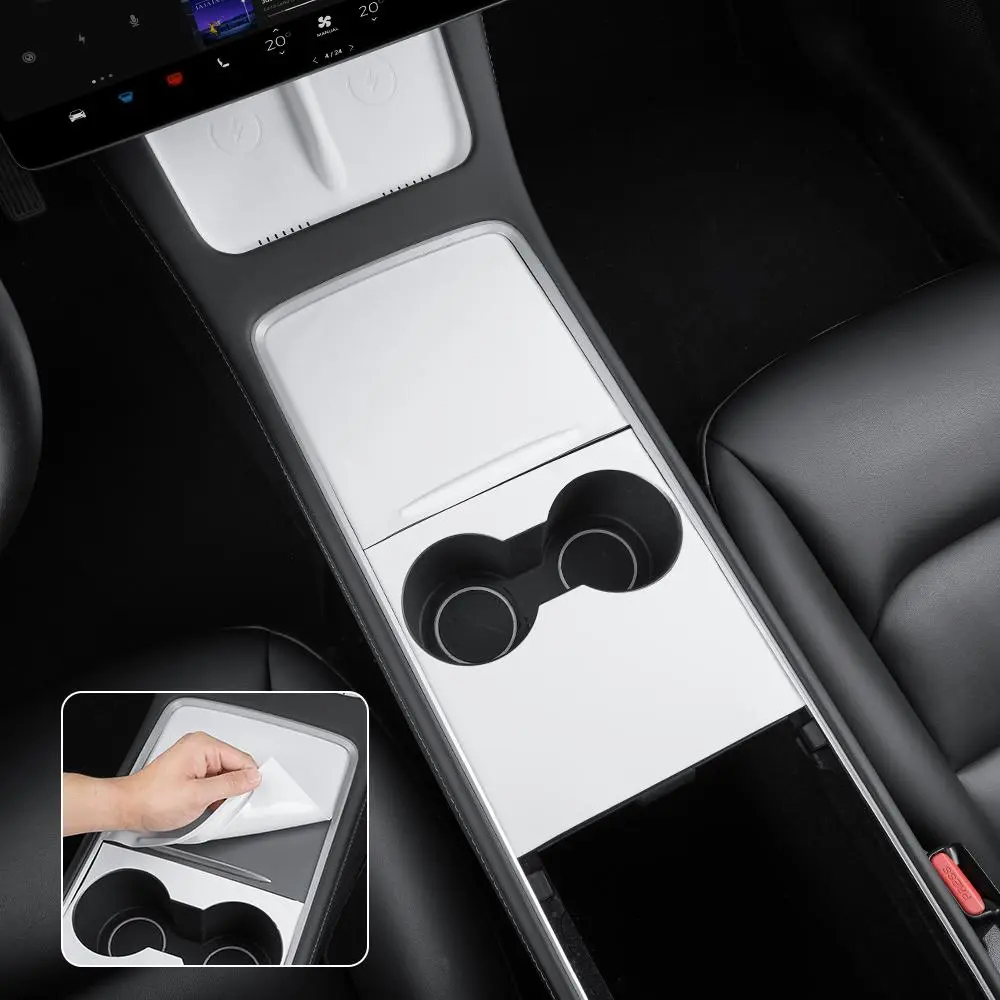 Tesla Center Console Silicone Wrap Kit for Model 3 2021-2023 & Model Y 2021-2024 Electrostatic Adsorption Cover