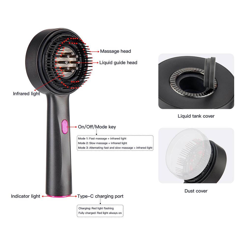 Electric Scalp Massager（with Gift Box）, Handheld Hair Scalp Massager, Hair Scalp Massaging Comb, 3 Modes, Scalp Scrubber, Hair Massage Tool, Scalp Stimulator for Home & Travel