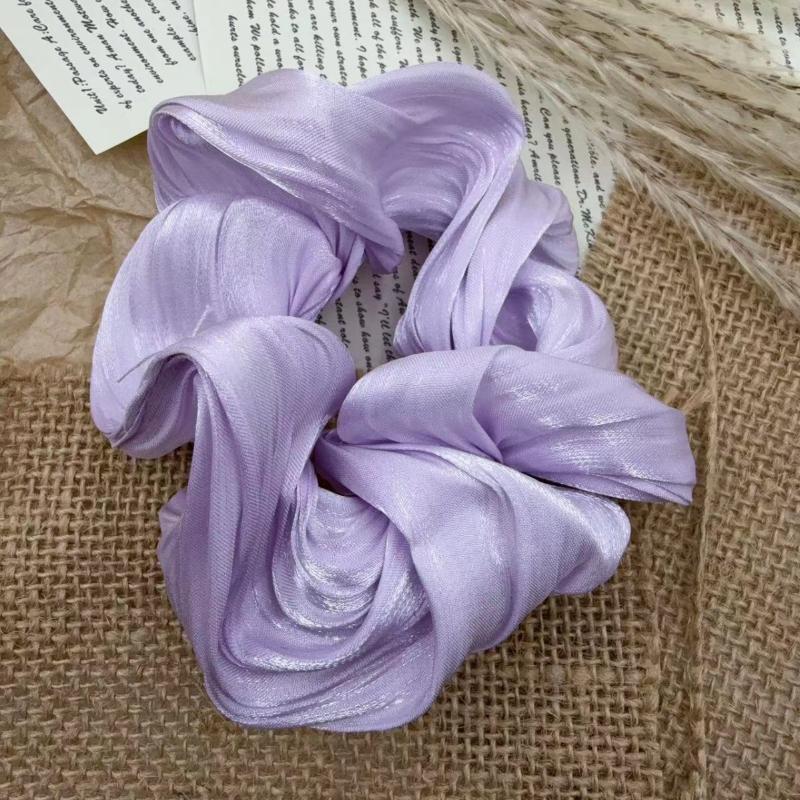 4Pcs Cream Puff Hair Scrunchies, Cute Fairy Forest Style Hair Ties for Women, Sweet Hair Accessories for Camping, Picnics, Parties & Holiday Gifts