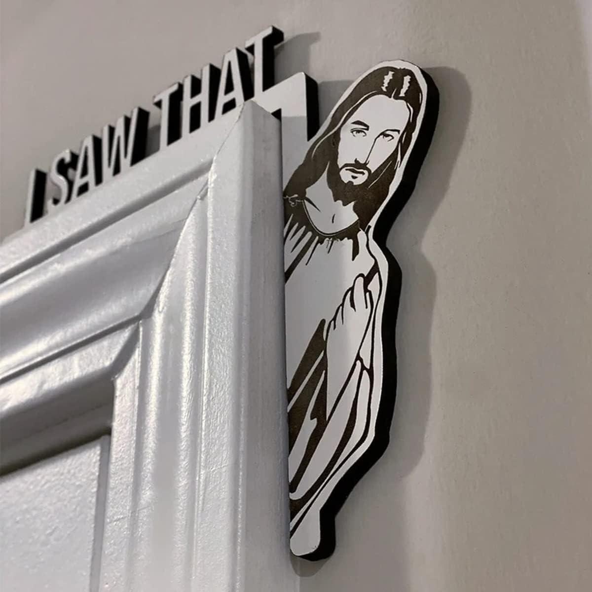 Decoration for Door Frames Featuring a Sign That Says, "I SAW THAT" Along with a Theme. This Corner Sign Can Be Used in Various Places Such As Door Frames, Window Frames, Photo Frames, Bookshelves, And More