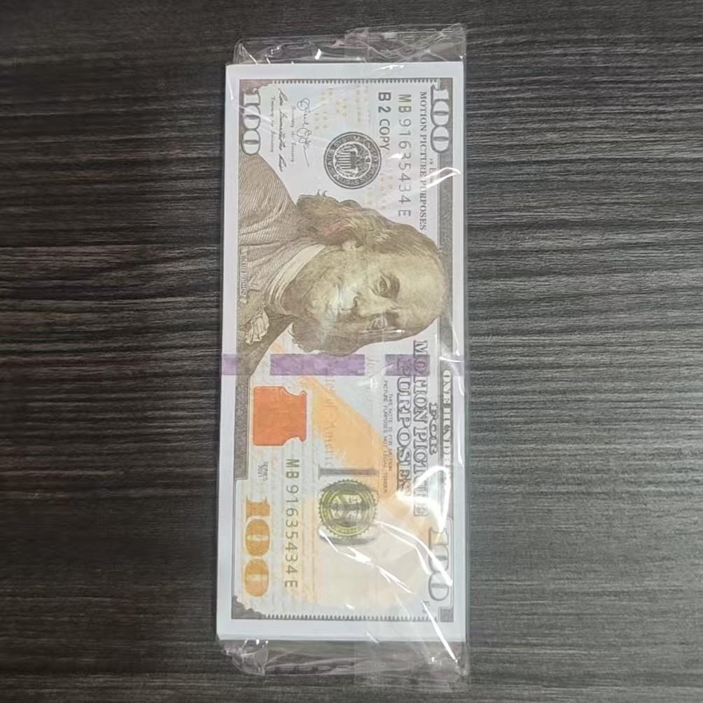100/50 Pcs 100 Dollar Props Paper Banknote Copy, Ideal for Games, Parties, Movies, Festivals, Fun Gifts, Replica Currency Props