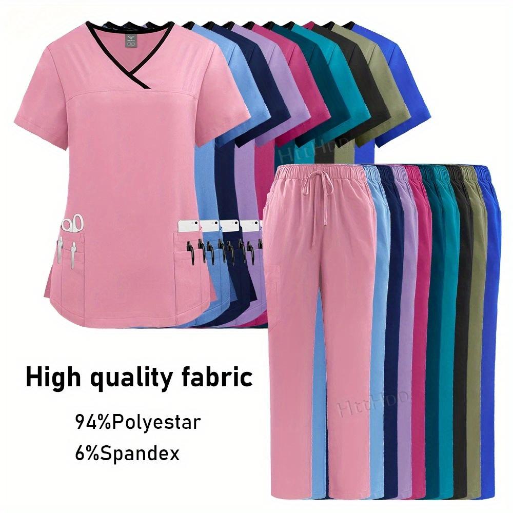 Beauty SPA Uniform Scrub Nursing Scrubs Set Comfortable Leisure Care Center Work Clothes Nurse Uniform Gown Top+pants Suit