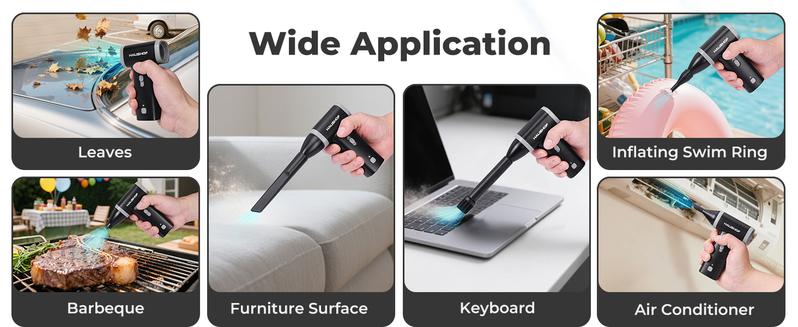 #JumpstartSale HAUSHOF 8V Mini Electric Air Duster-110,000RPM High Power Compressed Air blower, Rechargeable Brushless Motor Durable Cleaner, Variable Speed Dust Blower for Computer, PC Keyboard, Electronics, Car...