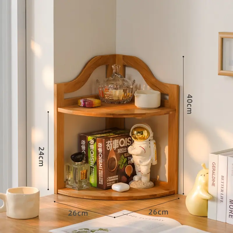 Triangular Desktop Corner Bookshelf, Multi‑Tier Tabletop Storage Organizer for Dorm Room Desk, Small‑Space Must‑Have Renter‑Friendly Cozy Game‑Changer Corner Rack, for Apartment‑Hacks Student College Small Space & Dorm Life, Gift for Dwellers