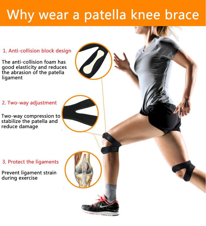 Athletic Knee Support Sleeves Adjustable Stabilizing Patellar Sleeve Non-Slip Compression Shock Absorption Meniscus Tear Knee Brace for Running Basketball Volleyball Cycling Mountaineering Athletics Men Women One Size Leg Protectors