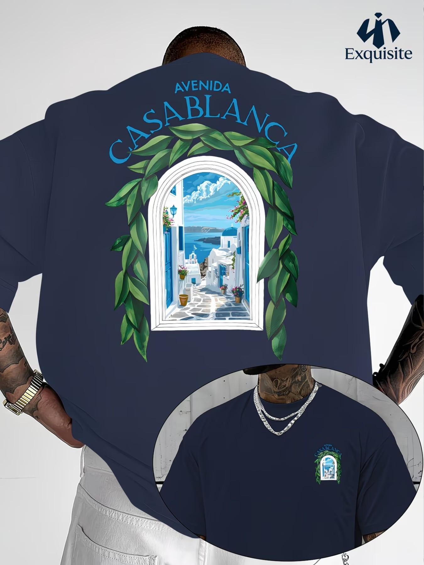 Men's T-Shirt, 100% Polyester, Casual Long Fitted H-Type, Animal Pattern, Fashion Round Neck, Spring Summer Outdoor Wear, 11 Festive Occasions