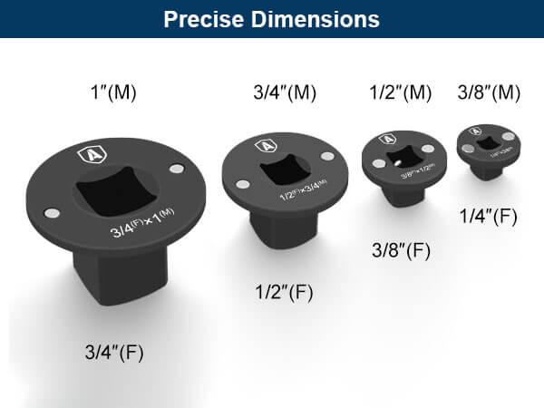 Altitudecraft Low Profile Impact Socket Adapter Set – Industrial Drive Ratchet & Wrench Adapter Set for Tight Spaces, 4PC Hardware Kit: 3/4" to 1", 1/2" to 3/4", 1/2" to 3/8", 1/4" to 3/8" Altitudecraft Low Profile Impact Socket Adapter Set – Industrial Drive Ratchet & Wrench Adapter Set for Tight Spaces, 4PC Hardware Kit: 3/4" to 1", 1/2" to 3/4", 1/2" to 3/8", 1/4" to 3/8"