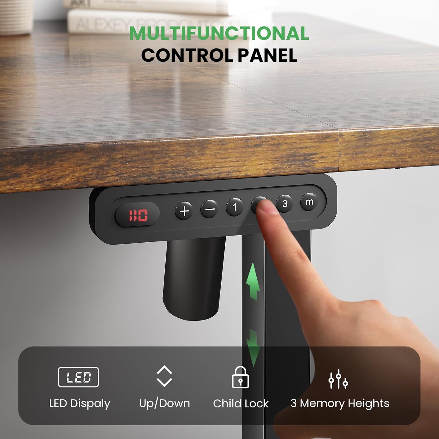 Adjustable Electric Standing Desk - Sit Stand Desk with Cable Management - 3 Memory Presets Adjustable Height Desk Wood Workstation - Valentine Gifts