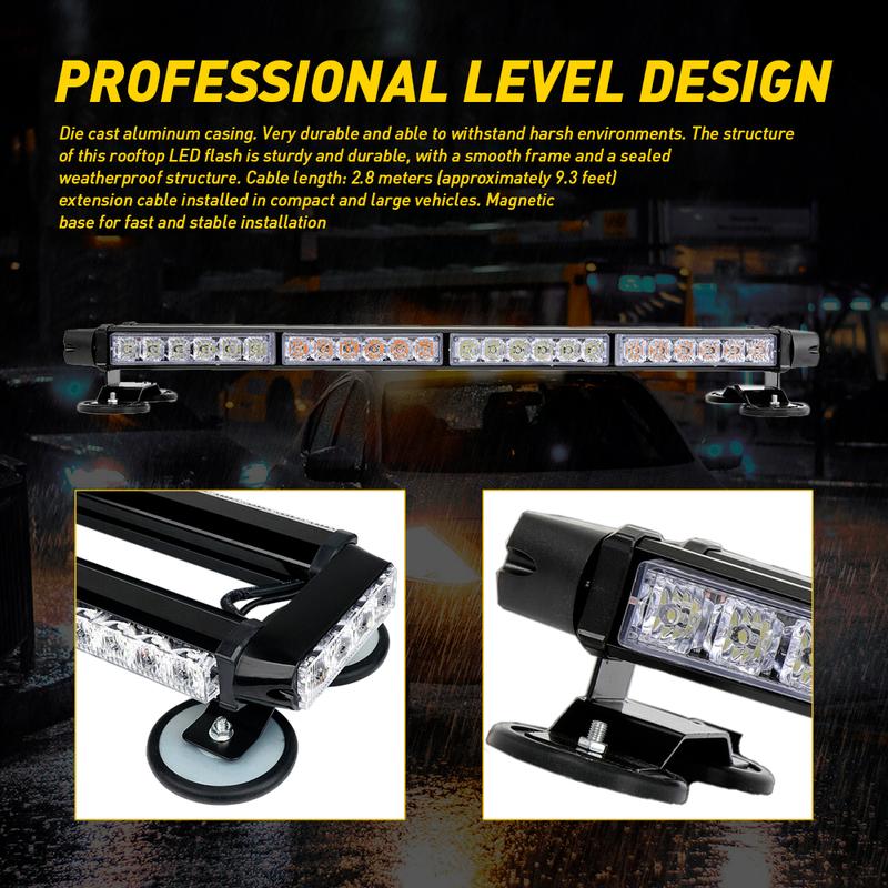 26.5" Emergency Bar LED Light Warning Rooftop Strobe Advisor Traffic Flash Lamp