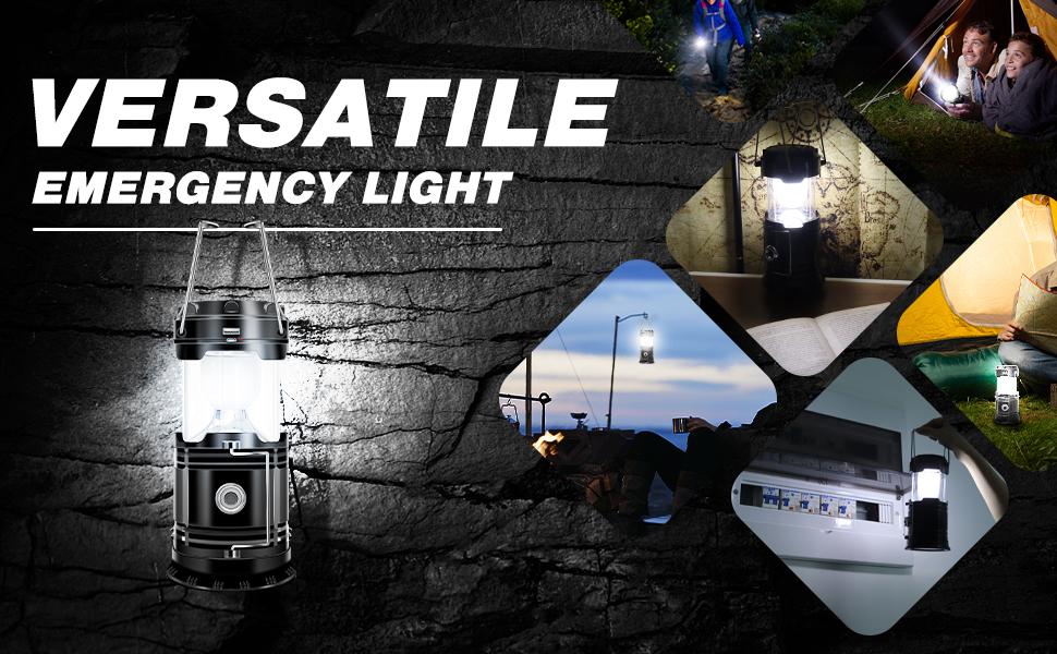 4-Pack Solar Camping Lantern, Collapsible LED Solar USB Rechargeable Lantern Flashlight Emergency Hanging Lights for Camping Hurricanes Power Outages Indoor Outdoor