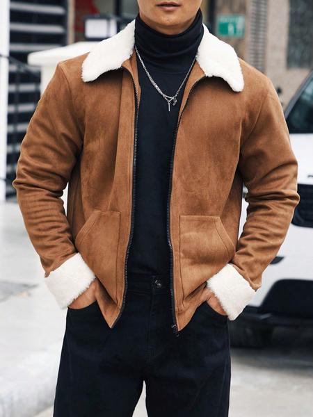 Men's Tactical Warm Winter Jacket, Thick Collar Casual Workwear Coat for Cold Weather, Fashionable Durable Windbreaker for Outdoor Activities