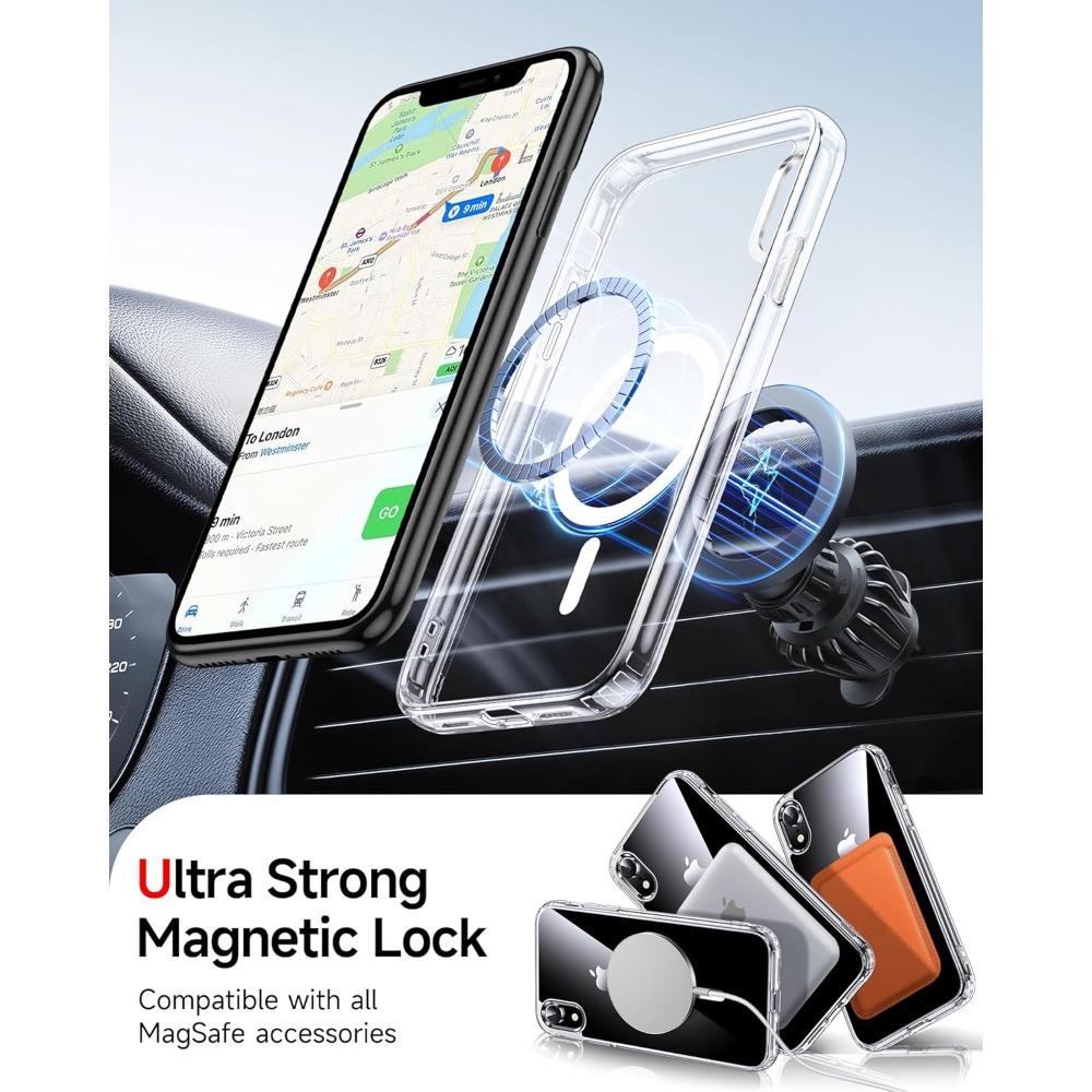 Magnetic For iPhone XR X/XS XS MAX Phone Case [Compatible with MagSafe][Non-Slip],PC  Back Slim Shockproof Protective Case Cover