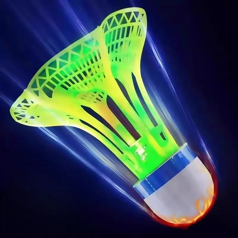 Night Glow Badminton Shuttlecock, Durable Plastic Body, Stable Flight, Ideal for Night Games, Outdoor Use, Enhances Evening Sports Atmosphere