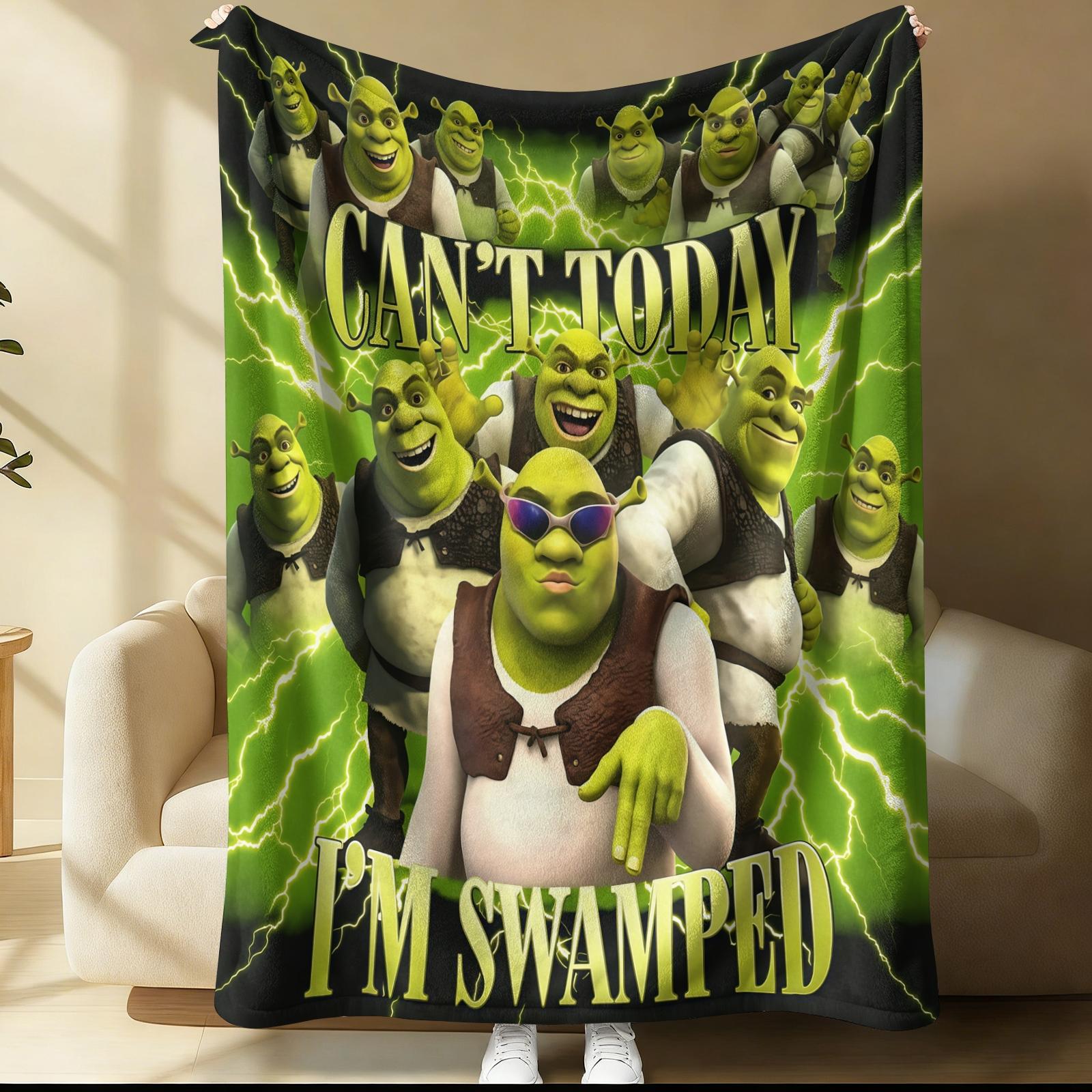 Shrek Pattern Blanket, Everyday Holiday Birthday Gift For Kids And Adults, 1 Soft, Warm And Lightweight Single Sided Printed Plush Blanket, Suitable For Bed, Sofa, Car, Room Decoration