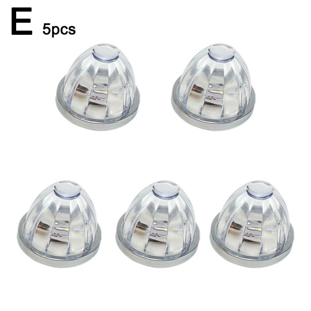 5Pcs Amber Watermelon LED Strobe+Constant Marker Lights Dual Function Watermelon-Shaped Side Marker Clearance Tail Top Cap Roof
