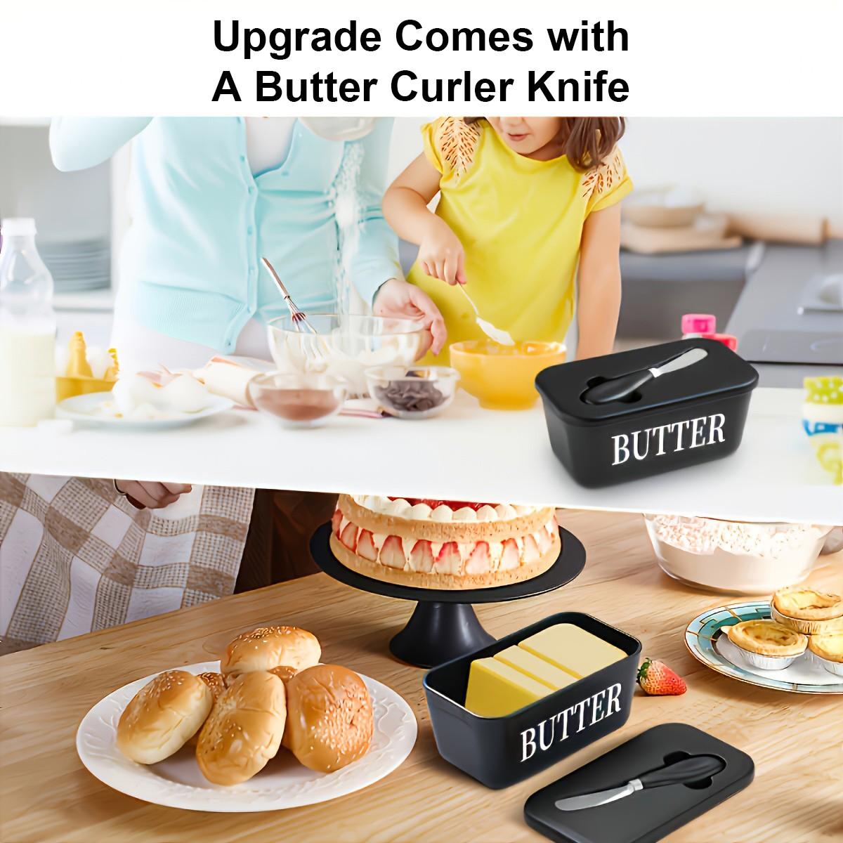 Butter Dish Set with Lid, Leak-Proof Seal, Leakproof Container, Freezer-Safe, Easy-Clean Surface, Ideal for Kitchen Baking or Gifting, Perfect for Home, Weddings, Camping, and Outdoor Activities, Great Gift for Thanksgiving and Christmas