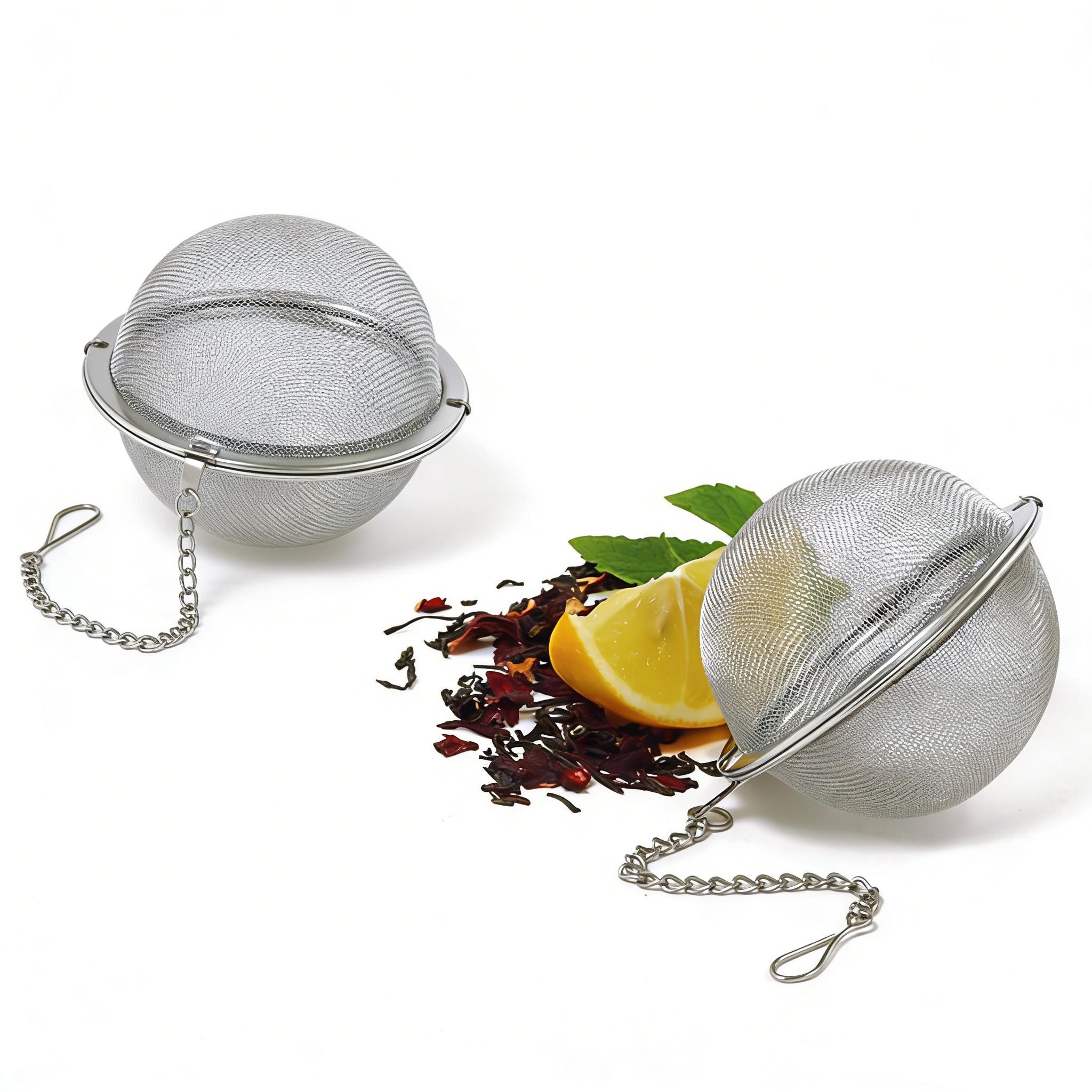 Tea Steeper, 2Pcs Mesh Tea Infuser Premium Tea Filter Tea Interval Diffuser with Extended Chain Hook for Brew Loose Leaf Tea and Spices & Seasonings