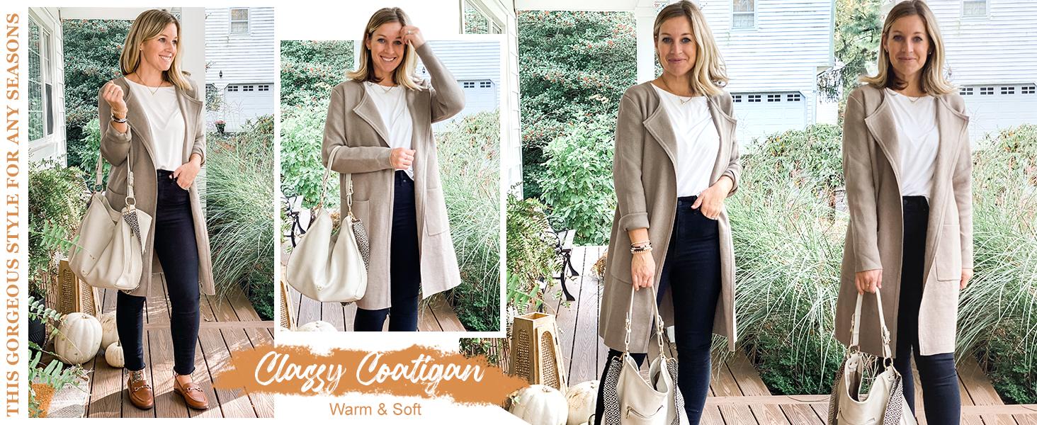 ANRABESS Women's Open Front Knit Lightweight Cardigan Casual Long Coatigan Sweater Lady Jacket Coat 2025 Fall Outerwear cardigan sweater SpringStatements