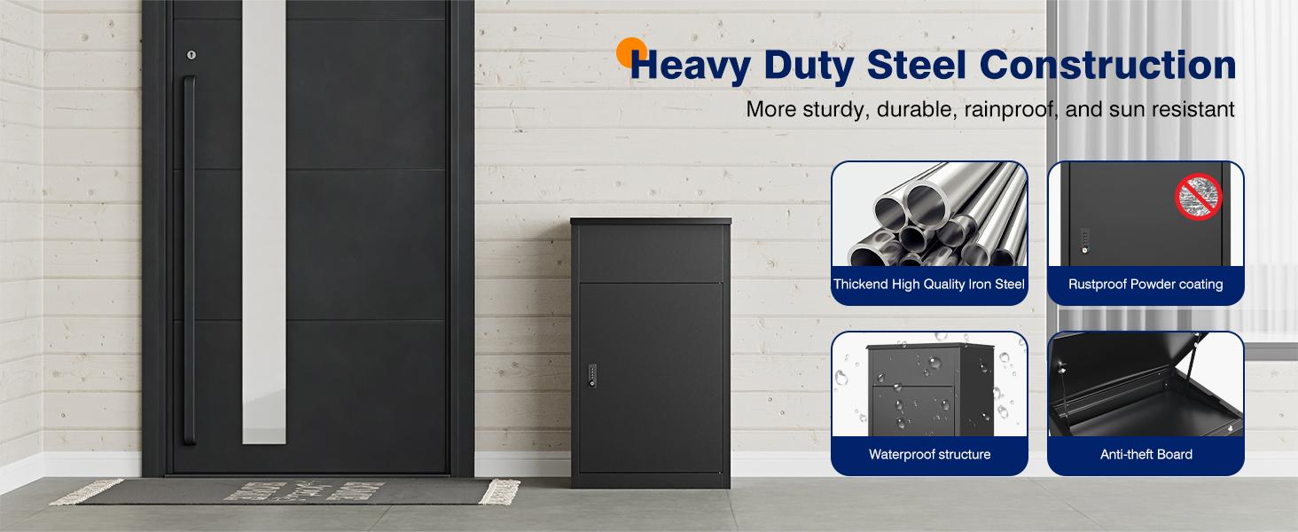 Yizosh Metal Package Delivery Boxes for Outside,Extra Large Mailbox for Parcel with Secure Storage,Anti-Theft Parcel Mailbox with Coded Lock,Steel Package Delivery Box for Outdoor,Porch,Curbside Yizosh Metal Package Delivery Boxes for Outside,Extra Large Mailbox for Parcel with Secure Storage,Anti-Theft Parcel Mailbox with Coded Lock,Steel Package Delivery Box for Outdoor,Porch,Curbside