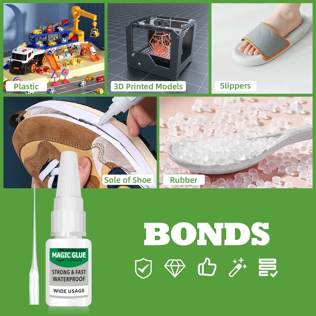 4PCS All-Purpose Super Glue, Cyanoacrylate Nail Glue Magic Glue Shose Glue Welding High-Strength Glue Super Glue Gel, Strong & Instant Bond, Fast Dry, Repair Glue for Shoes, Ceramics, Porcelain, Metal, Plastic, Wood, Leather, Glass, TRENDREADY