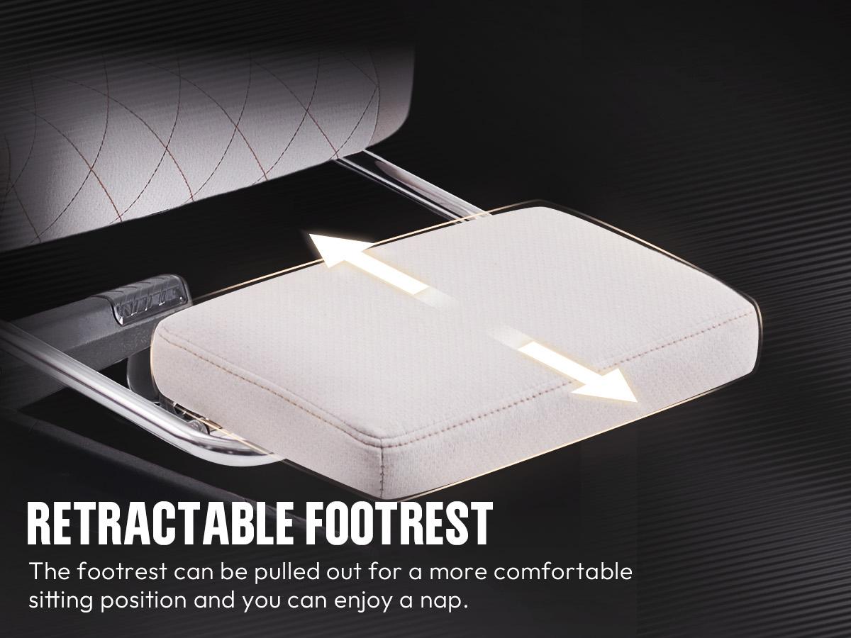 Dowinx Lumbar Massage Support office game Chair, spring cushion fabric, foot pedal ergonomic chair 300 LBS