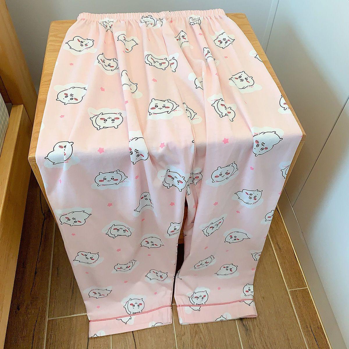 New Chiikawa Hachiware Usagi Kawaii Anime Cartoon Pajamas Long Sleeves Trousers Fashion Trend Pure Cotton Comfortable and Soft