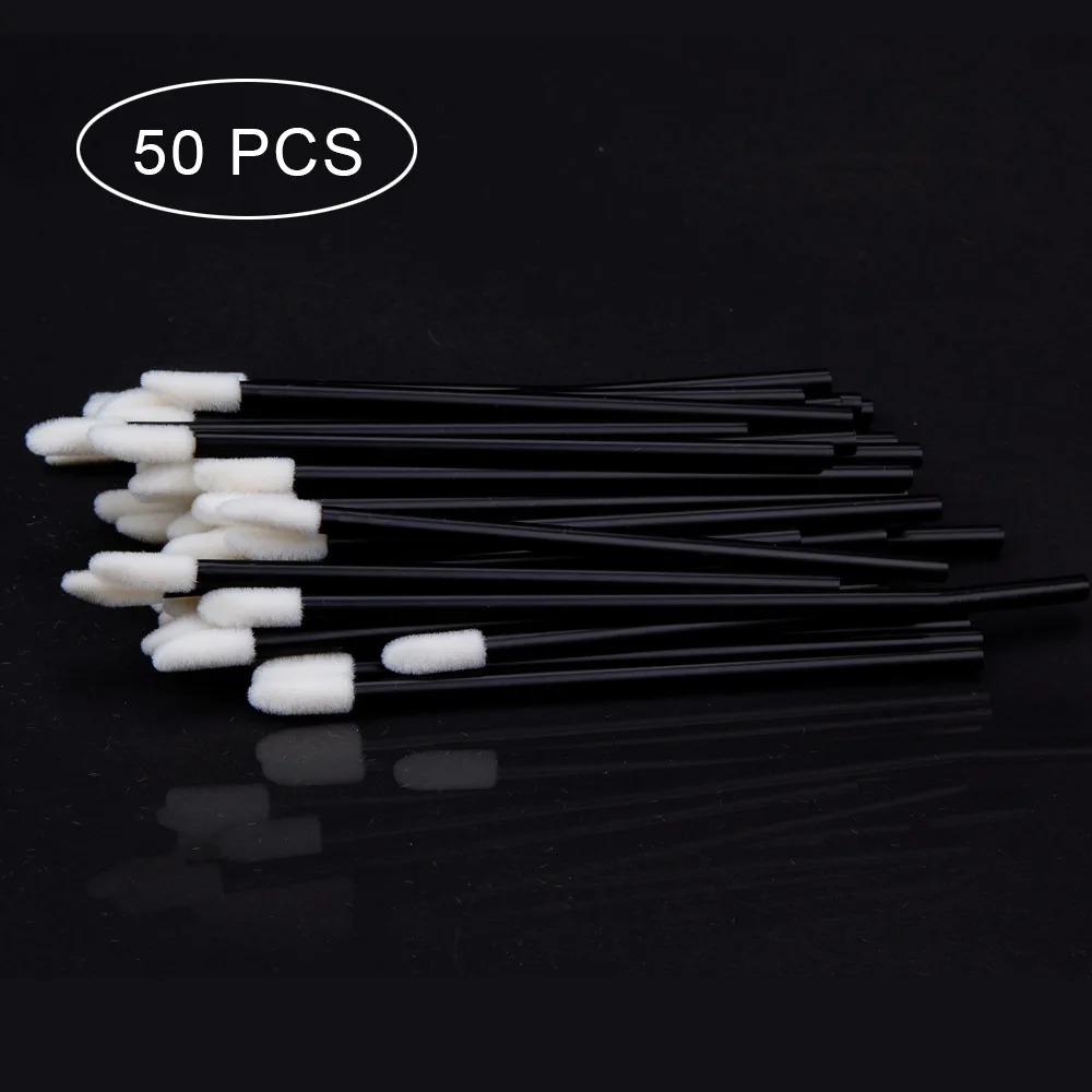 50/100pcs Disposable Lip Lint-Free Applicators, Lipstick Testers Wands, Makeup Lip Brushes, Beauty Tool for Smooth Application