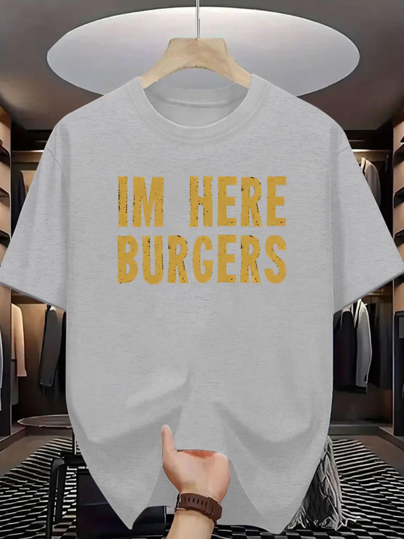 2026 Summer New! Burger T-Shirt for Food Lovers, Versatile and Stylish, Perfect Gift for Friends/boyfriend, Casual Short Sleeve Top