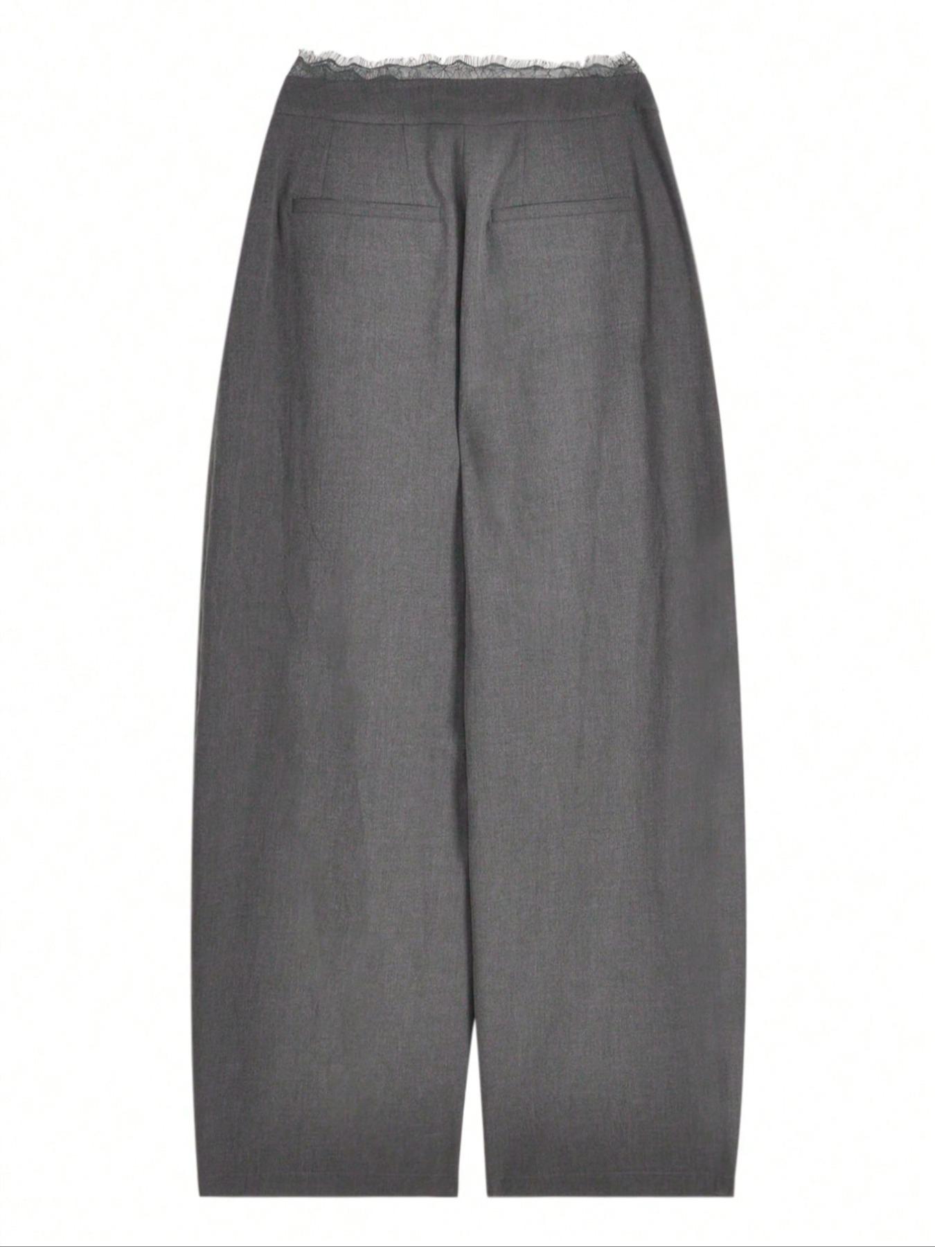 Women's High-Waisted Straight-Leg Loose Fit Pants, Womenswear, Plain Design, All-Season Wear, Casual Style, Perfect for Daily