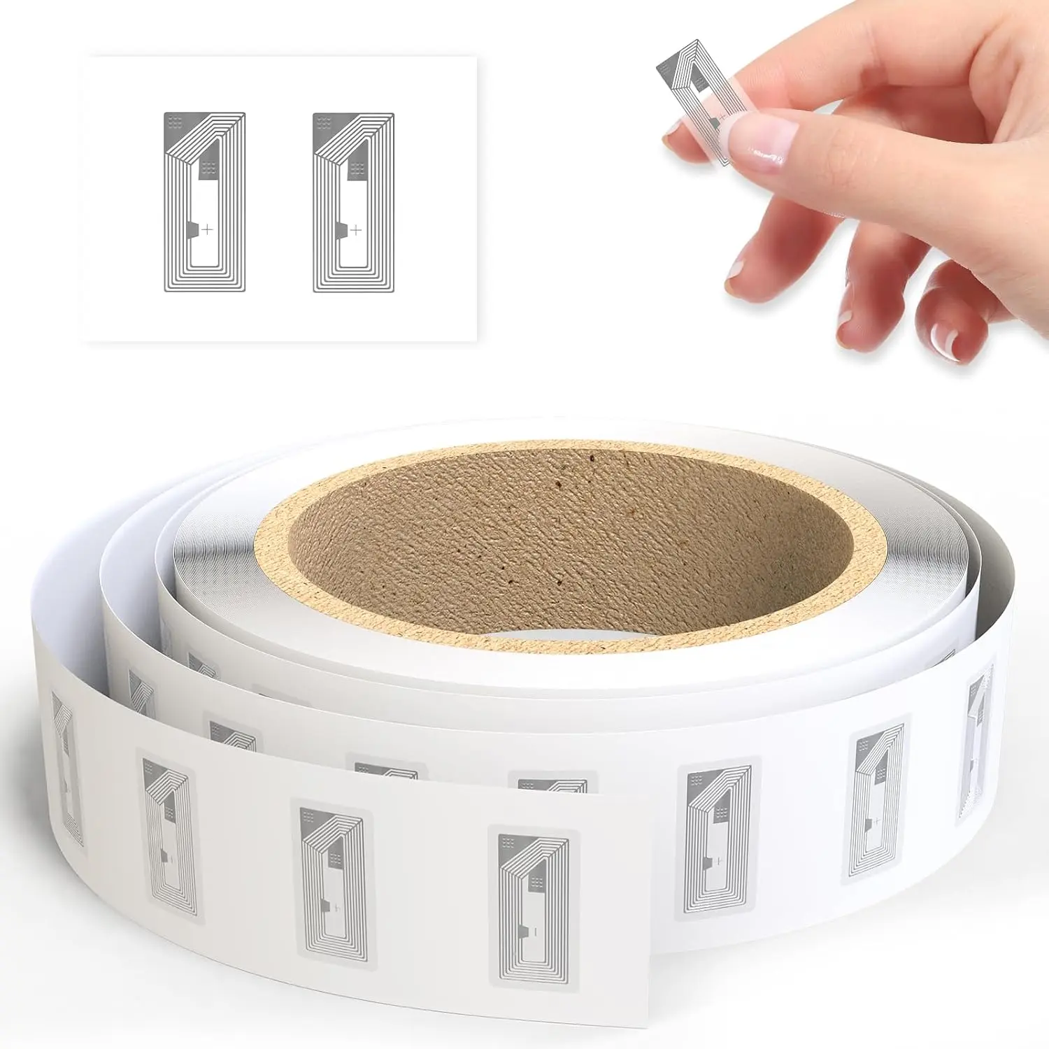 10pcs NTAG215 Chip NFC Transparent Adhesive RFID Tag Stickers, 504 Bytes Rewritable Memory, 11x21mm, Compatible with NFC-Enabled Devices