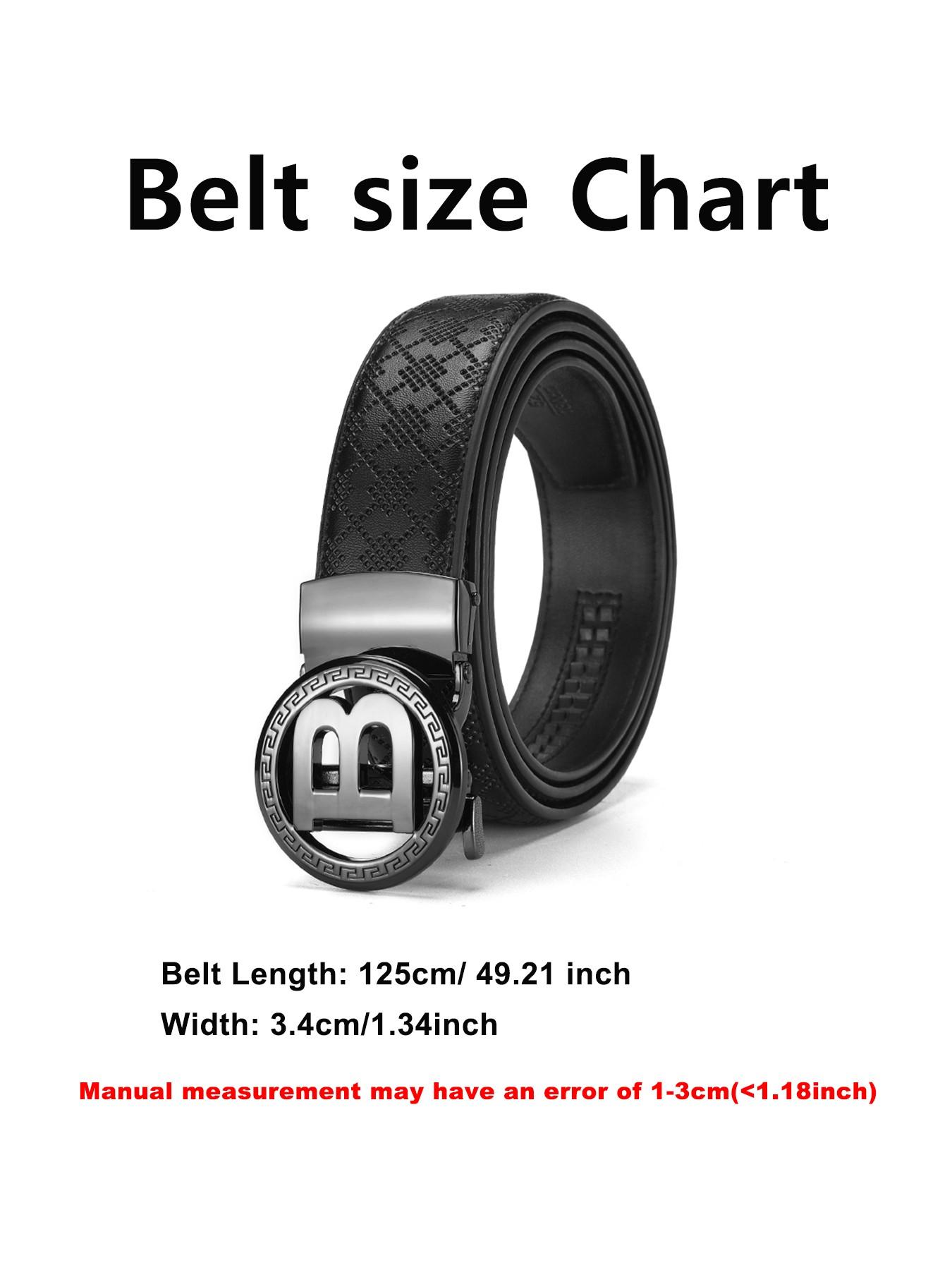 Men's Luxury B Letter Automatic Buckle Leather Belt, Business Casual PU Material, Gift Box Included, Perfect for Holidays