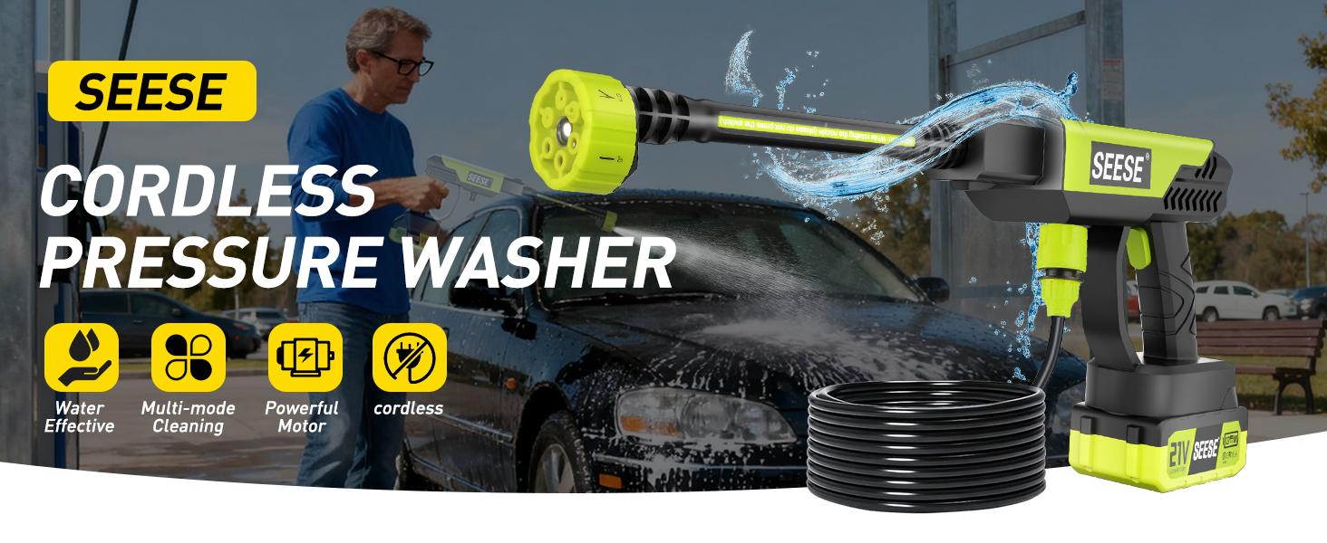 SEESE Cordless Pressure Washer and Single Port Charger Base, Bottle Portable Washer for Car,Home Cleaning & Garden Watering SEESE Cordless Pressure Washer and Single Port Charger Base, Bottle Portable Washer for Car,Home Cleaning & Garden Watering