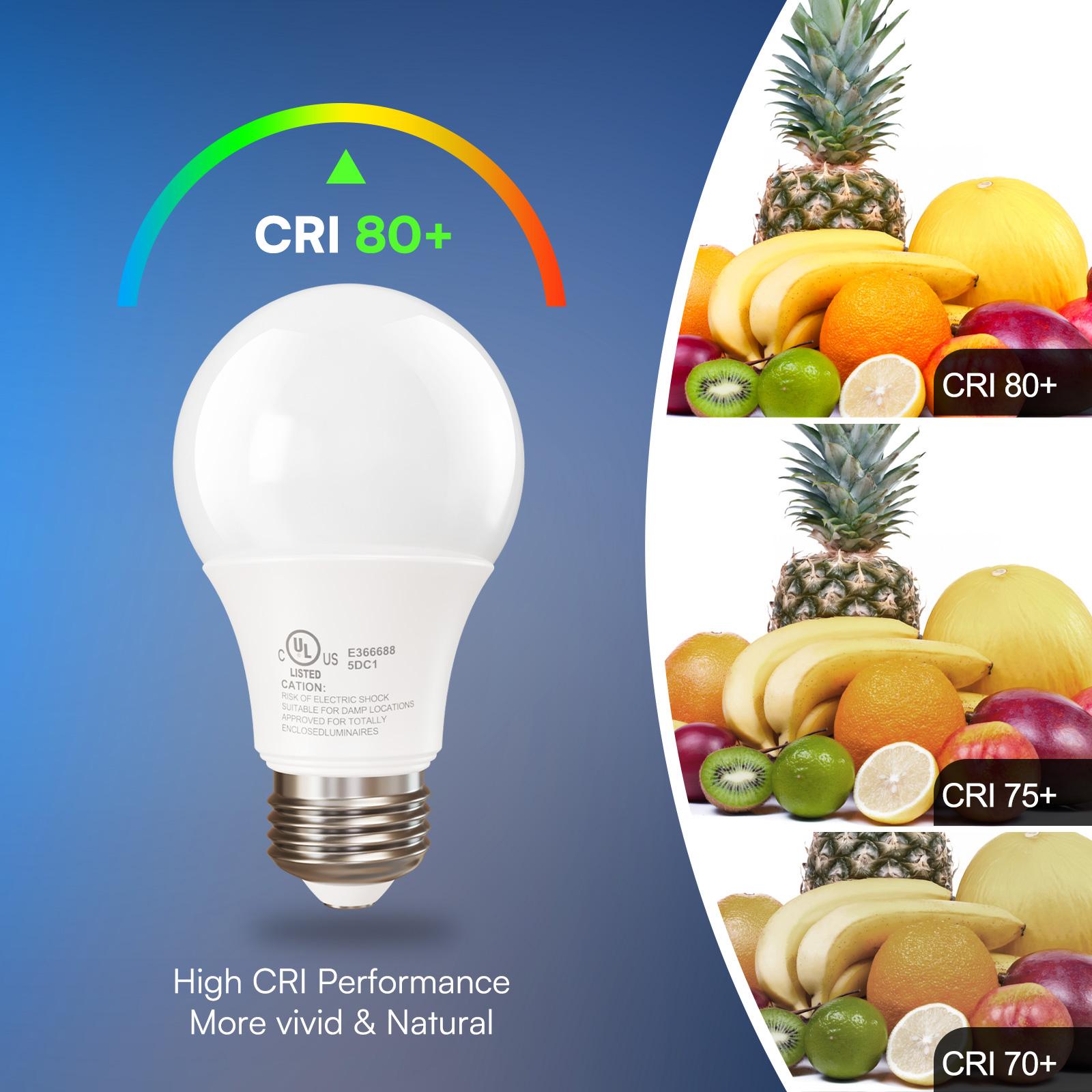 A19 LED Light Bulbs, 60W Equivalent, Daylight 2700K/5000K, Non-Dimmable, Energy Efficient 9W, E26 Base, 15,000 Hour Lifetime