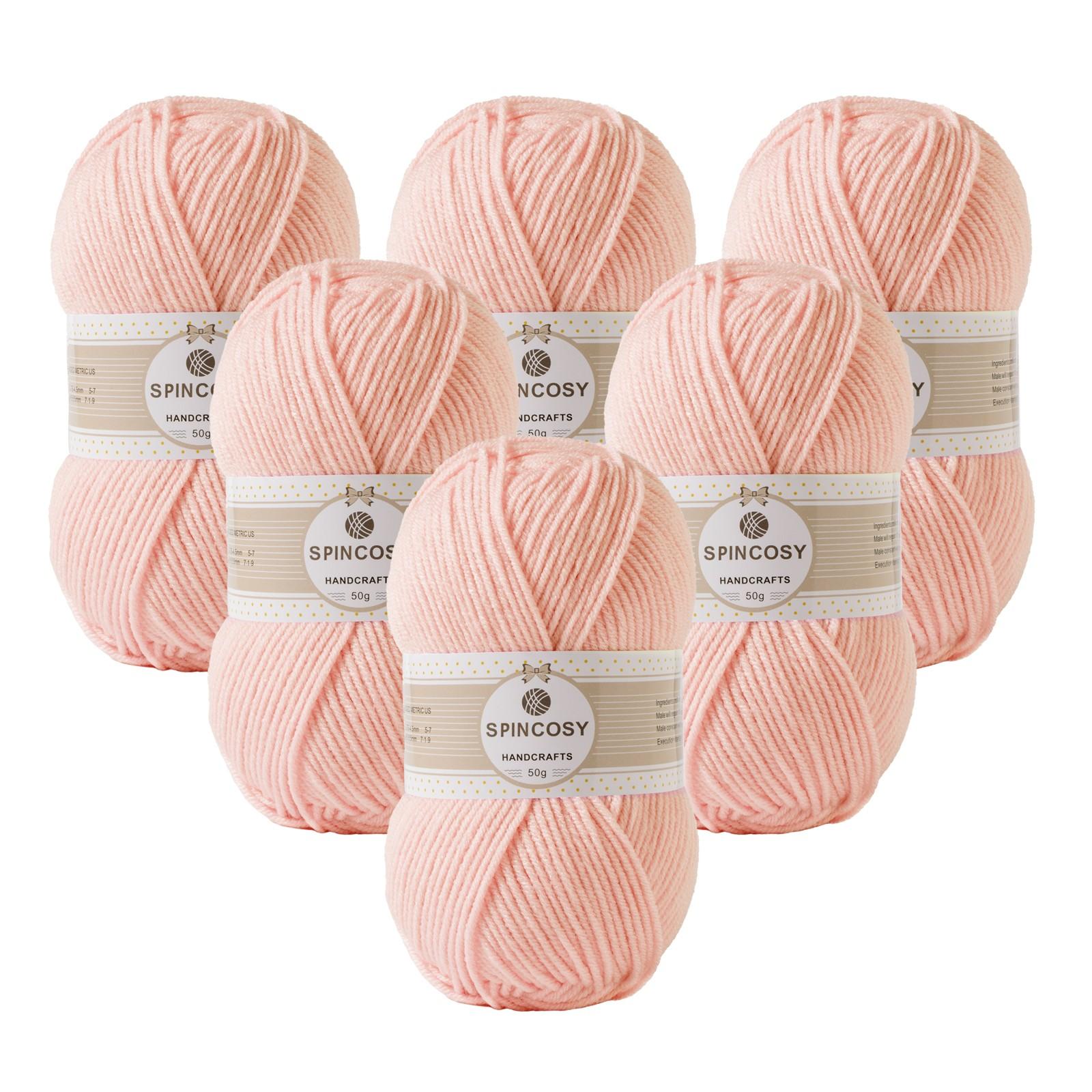 6 Color Macaron Acrylic Yarn Balls, 50g Lightweight Knitting Thread, DIY Spring Summer Crafts, Travel Handmade Kit, Gift Set