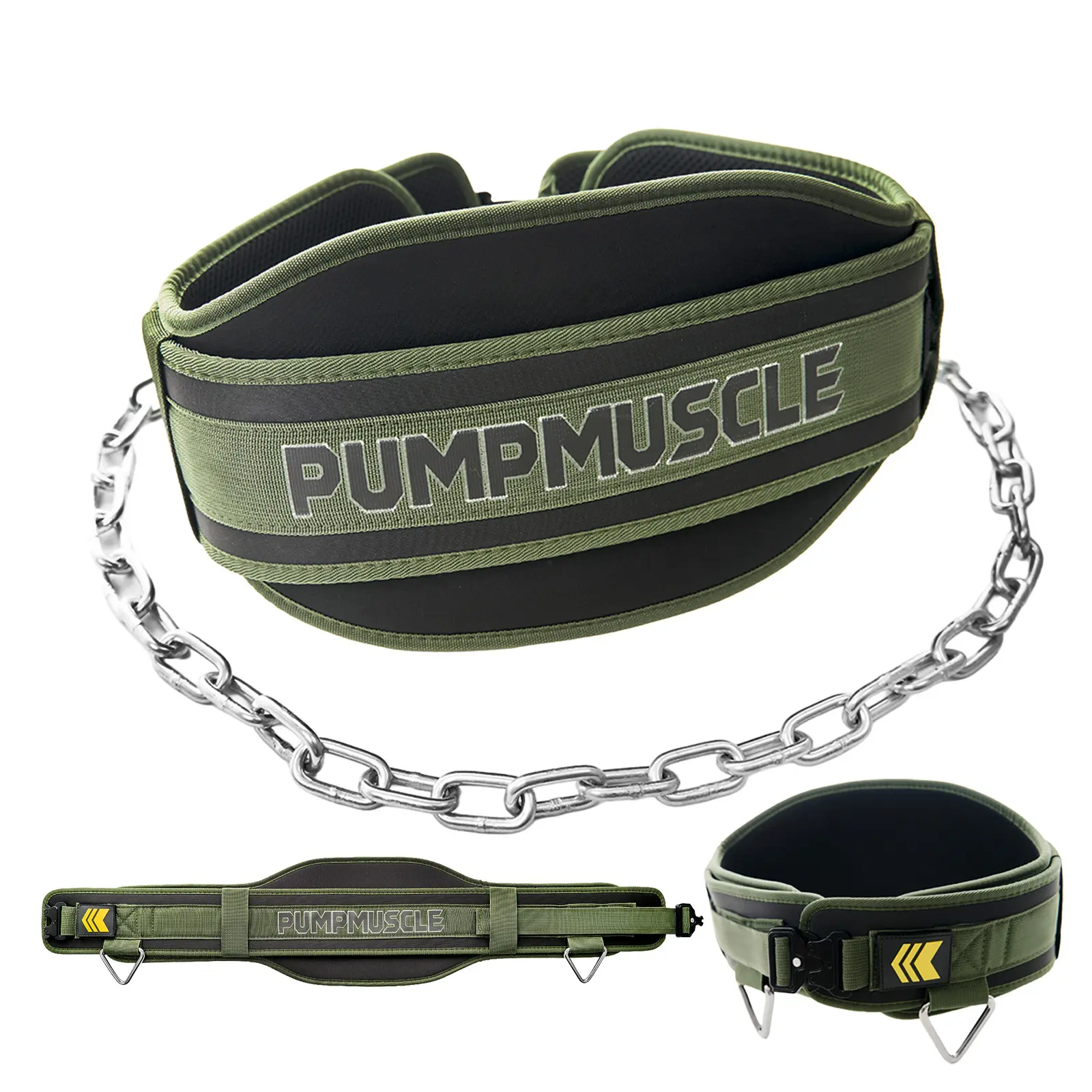 2-in-1 Weightlifting & Dip Belt with 36.7" Attachment Rope, Double-Layer Padded Nylon, Adjustable Weighted Belt for Pull-Ups, Squats, Dips, and Powerlifting, Home Gym Strength Equipment